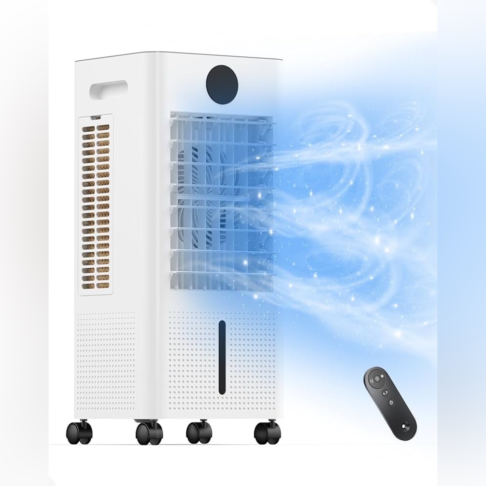 White Portable Air Cooler with Remote